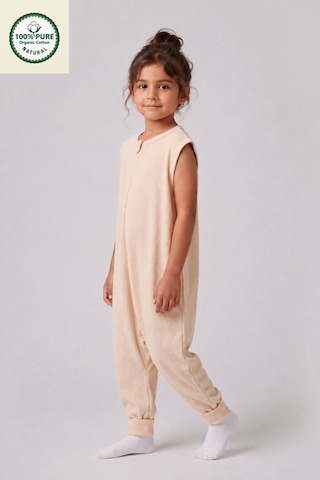 Cantoy İnterlok Geniş Askılı Bebek Çocuk Uyku Tulumu1.0 Tog %100 Pamuk Natural Bej
