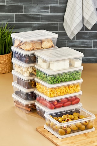 Multi Box 12 Li Set Saklama Kabı Seti - Dondurucu & Mikrodalga Uyumlu Krem