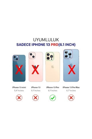 Apple Uyumlu iPhone 13 Pro Kilif 6.1 Seffaf Silikon Kamera Korumali Alti Tipal 511403393