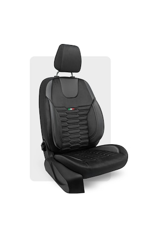 Otexo Bellucci Transit Yeni Model Kolçaklı 2014+ Airbag Uyumlu Universal Taytüyü Oto Koltuk Kılıfı Siyah - Siyah İp