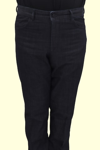 Toricelli Fistan Store Erkek Desenli Trc-811 Yüksek Bel Klasik Kesim Rahat Kalıp Boru Paça Yandan Cep Yazlık Battal Tensel Keten Pantolon Siyah