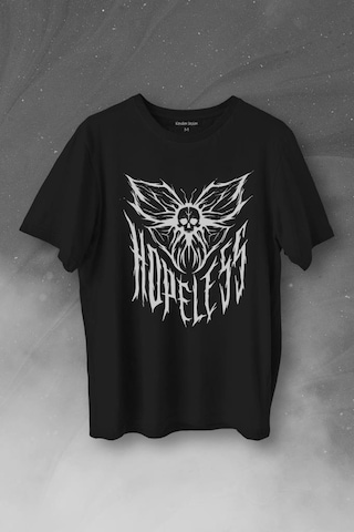 Hopeless Gothic Umutsuz Black Karanlık Baskılı Tişört Unisex T-shirt 001