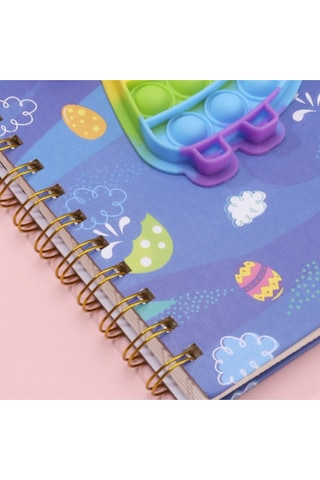 Popit Sert Kapak Defter Kedi Patisi Desenli Silgi Hediyeli Yeşil