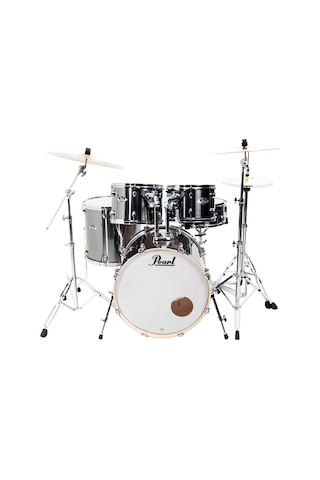 Pearl Exx725br/c21 Export Exx Smokey Chrome 5 Parça 22b/12t/13t/16f/14s Aksamlı Ve Zilli Akustik Davul Seti