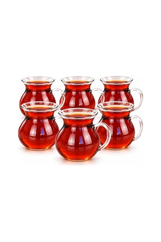 Orret Home Keyfi Ala 6'lı Borosilikat Cam Çay Bardağı Seti, 200ml