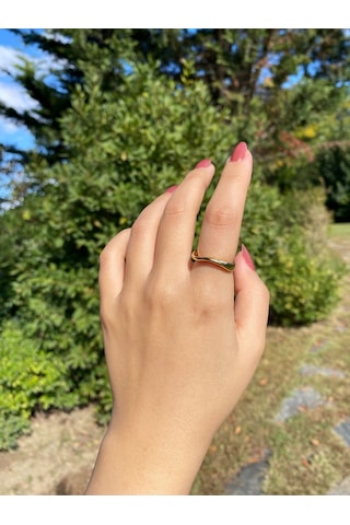 Sarmal Gold Kadın Zarif Yüzük Sevgiliye Hediye