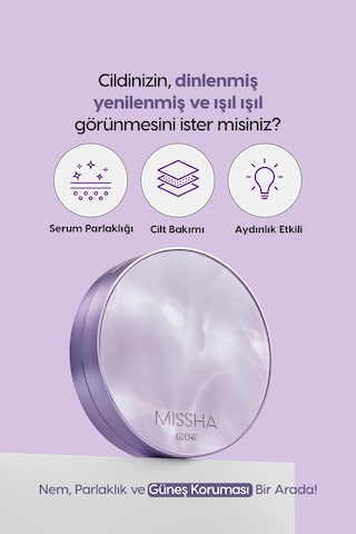 Missha Yoğun Kapatıcı, Nemli Ve Parlak Bitişli Cushion Glow Layering Fit Cushion Spf50+/pa++++ No.23 Sand 23