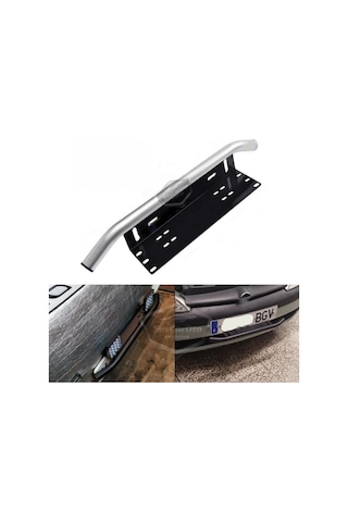 Her Araca Uyumlu Plaka Altlığı Ve Koruma Demiri Sis Ayağı Suv 4x4 Off Road Led Montaj Braketi Plakalık Led Bağlantı Ayağı Krom 00 Şüscaroto Aksesuar