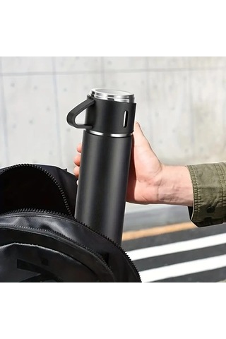 Novahub Paslanmaz Çelik Vakumlu Termos Seti, İzole Şişe 500ml/16.9oz, Çift Duvarlı, İş-ofis-okul İçin - Sıcak Ve Soğuk İçecekler Pembe Pembe