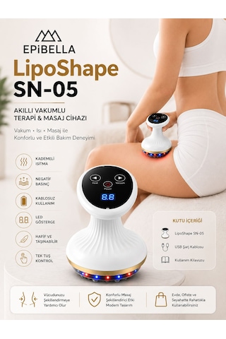 Liposhape Vakumlu Selülit Masaj Cihazı Isıtmalı Negatif Basınçlı Vücut Masaj Aleti