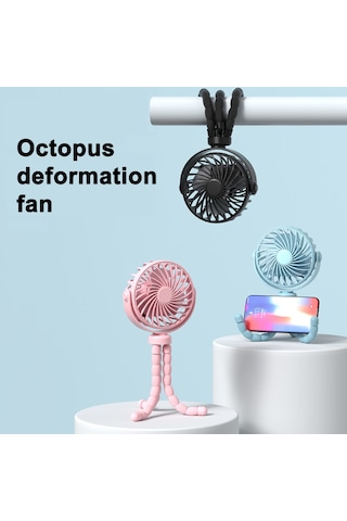 Skycity Taşınabilir El Tipi Vantilatör Esnek Ahtapot Üçayaklı Masaüstü Vantilatör Bebek Arabası / Beşik Askılı D