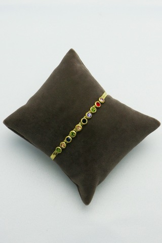 Altın Kaplama Seri Kararmaz Renkli Taşlı Su Yolu Italyan Çe Gold