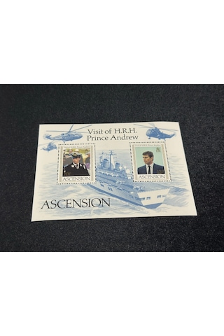 İngiltere Kraliyet Ascensıon Island Mınıature Sheet 1984 Vısıt Of Prınce Andrew