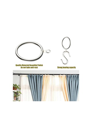 30 Adet Perde Halkası, Perde Çubukları İçin Metal Perde Halkası Askı Kancaları 38 Mm Perde Askı Halkası Gümüş Diğer