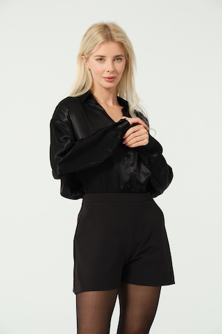 S'amore Clothing Basic Saten Gömlek Siyah
