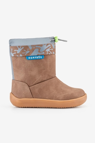 Hopfrög Rain Boots Kahverengi Meşe Suya Ve Soğuğa Dayanıklı Barefoot Çocuk Botu Kahverengi