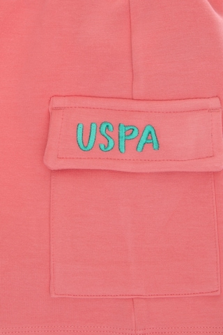 U.S. Polo Assn. Kız Çocuk Pembe Relax Fit Kargo Cepli Örme Şort 50300980-VR041