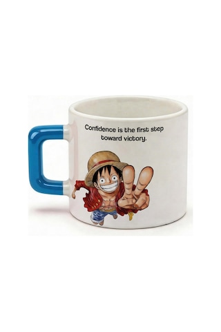 One Piece Luffy Baskılı Seramik Hediye Kupa Bardak Anime Çok Renkli