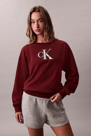 Kadın Monologo Relaxed Fit Büyük Logo Baskılı Sweatshirt - Bordo Renaissance Red