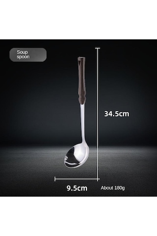Hanyang 201 Paslanmaz Çelik Tencere Spatula Mutfak Eşyaları Spatula Çorba Kepçesi Huni Tencere Seti Altı Takım 34.5cmx9.5cm
