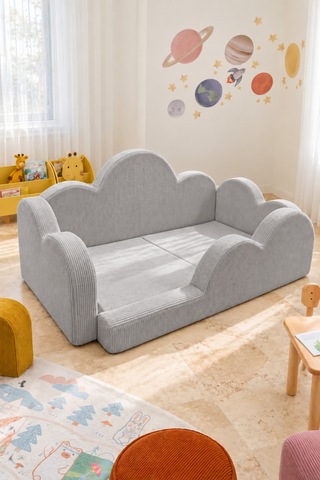 Funbed Junior Bulut Tasarımlı Çocuk Yatağı, Karyola Ve Oyun Matı Seti Gri - 938609351