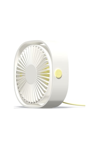 Kosona Mini Usb Masaüstü Fanı - 360 Derece Döner, 3 Seviye Rüzgar Hızı, Sessiz Motor, Beyaz