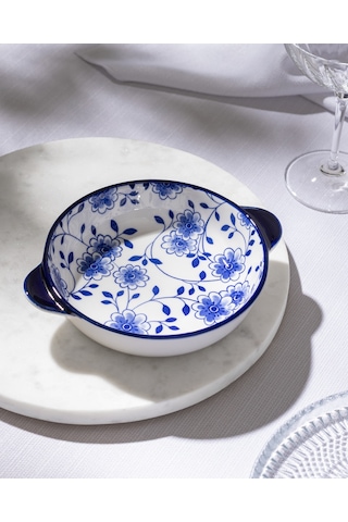 Madame Coco Reve Bleu Seren Yuvarlak Tabak - 19 Cm - Mavi/beyaz 8684427225165 Çok Renkli