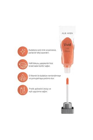 Parlak Bitişli Nemlendirici E Vitaminli Dudak Parlatıcı - Vivid Lipgloss 104 Sparkling Salmon Nude