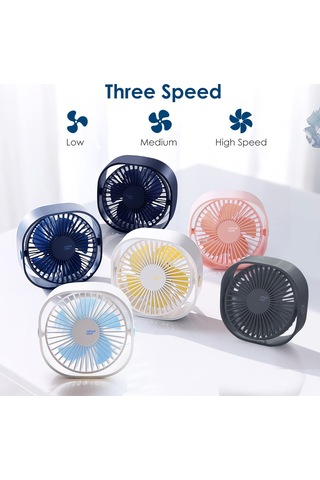 Mini Usb Fan, Taşınabilir Masa Fanı, Ofis İçin 360 Dönüş Pembe