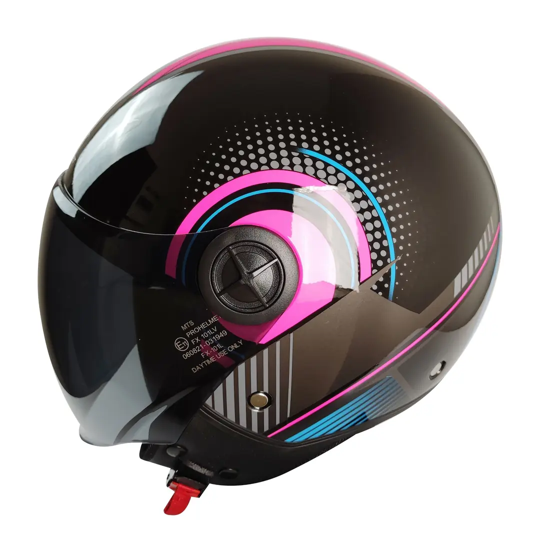 Fx-101 Pink Woman Yarım Kask - Pembe Kadın Motosiklet Kaskı - Ce Onaylı Pink Woman