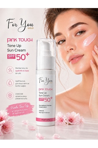 Pink Touch Spf 50 Ton Eşitleyici, Aydınlatıcı Pembe Yüz Güneş Kremi Pa Spf 50