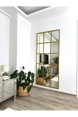 Effe Gold Metal Çerçeveli 5/3 Model 180x80 Cm Dekoratif Ayna