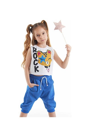 Denokids Mshb&g Rocker Leo Kız Çocuk T-Shirt Kapri Takım Çok Renkli