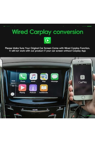 Q1 3in1 Kablosuz Carplay Adaptörü Ekran Yansıtma Telefon Kontrolü Sadece Apple İos İphone İçin Diğer