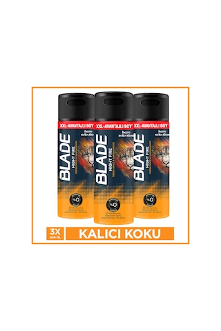 Blade Night Fire Erkek Deodorant 3x200 Ml Leke Bırakmaz