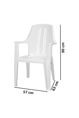 Omnipazar Mt-gf139 Orbita Plastik Bahçe Balkon Koltuk Sandalye 4'lü Set Beyaz