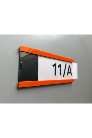 Okul Sınıf Kapı Numarası Ve İsimliği 21x9 Cm - Turuncu - Kolay Değiştirilebilir