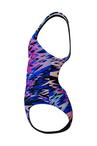 Speedo Hyperboom Print Medalist Kadın Yüzücü Mayosu mavi