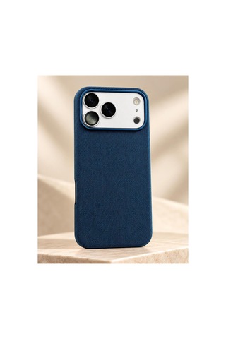 Phone 17 /18 Pro Uyumlu Dokulu Kumaş Kılıf Kamera Korumalı Şık Tasarım Ocean Blue - 936039912 Ocean Blue