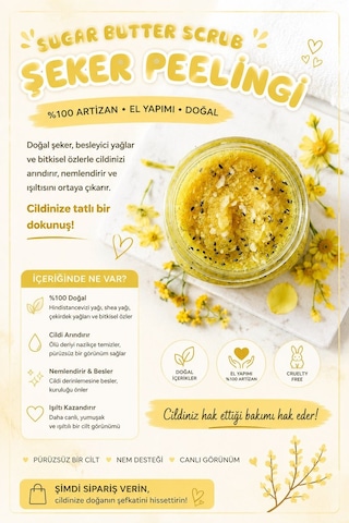 Hollywood Glow Sugar Scrub Body Butter Keshlee Farm Şeker Peelingi Sarı