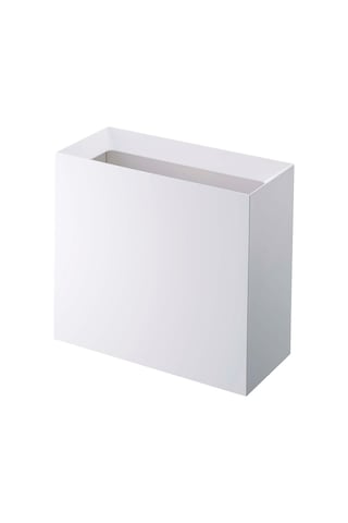 Yamazaki Home Dikdörtgen 4 Galon Çöp Kutusu - Modern Çöp Çöp Çöp Sepeti Saplı, Tek Boyut, Beyaz