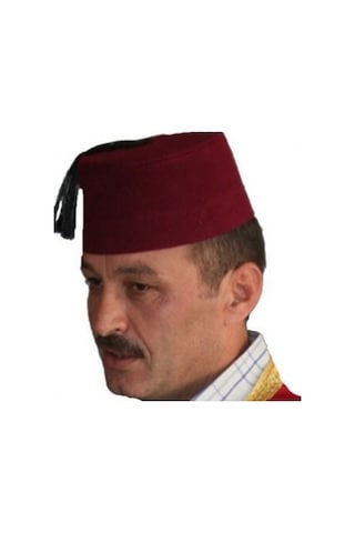 Osmanlı Fesi Püsküllü Bordo Fes