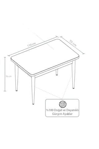 Lena Serisi Masa Sabit Mutfak Masası 70 x 110 Beyaz