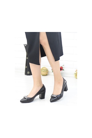 Nesil Shoes Desca 617 Siyah Topuklu Kadın Ayakkabı-siyah Sıvama Siyah Sıvama