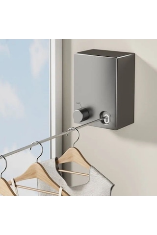 Pratik Geri Çekilebilir Çamaşır İpi Katlanabilir Duvara Monte Balkon Ve Banyo Kurutmalığı