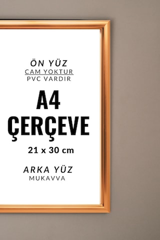 Altın-10 Adet A4 Çerçeve Diploma Belge Sertifika Fotoğraf Resim Çerçevesi Pvc 10lu Altın