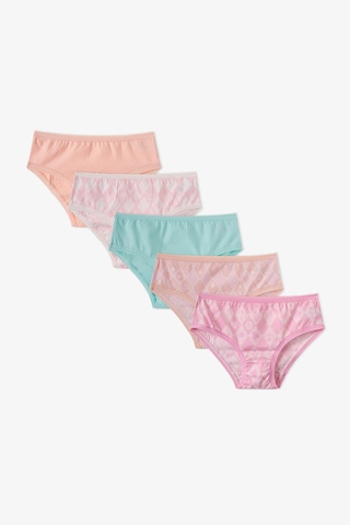 Penti Kız Çocuk Princess Print Çiçekli Pamuklu 5li Slip Külot Çok Renkli