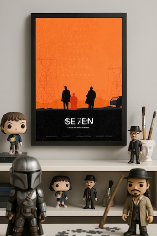 Seven Siyah Ahşap Çerçeveli Poster, Film Duvar Tablosu