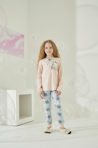 Kız Garson Uzun Kol Somon Pijama Takımı C8t5n9o1 001