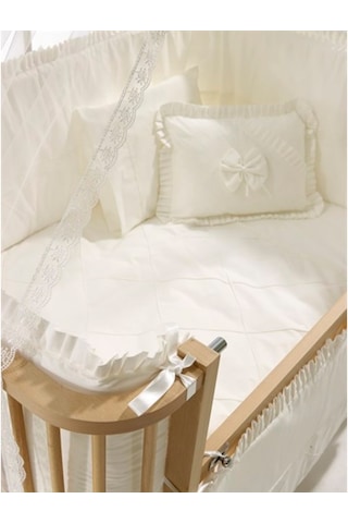 Meltem Kids Bambino Ekru Pamuklu Bebek Uyku Seti 70 x 110 CM Ekru